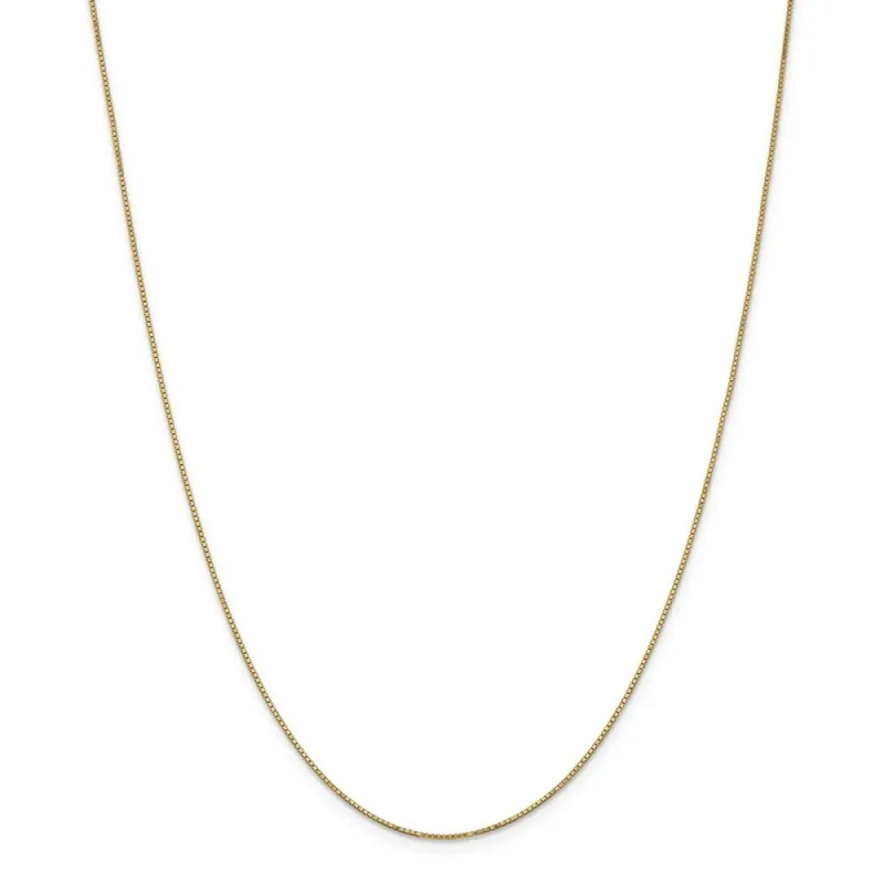 Curata 14k Yellow Gold Solid 0.9mm Box Chain Necklace (Spring-ring) Options: 16 18 20 22 24 26 28 30 sold by Zulily