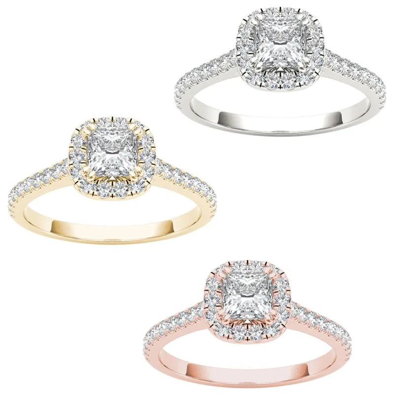 De Couer 14k Gold 1 1/10ct TDW Diamond Halo Engagement Ring sold by Zulily