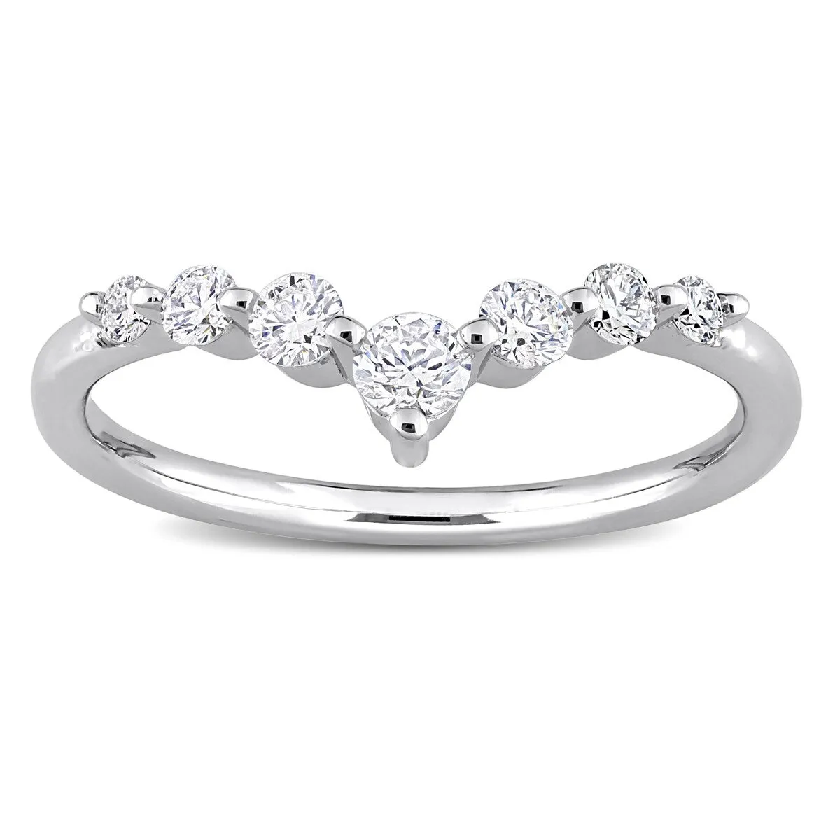 Eternally Yours 3/8ct TW Lab Created Diamond Semi-Eternity Ring in Platinum Plated Sterling Silver sold by Zulily product image thumbnail 3