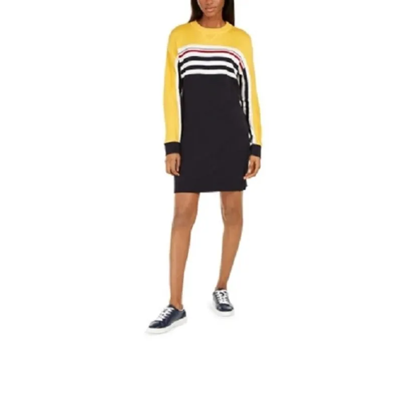 Tommy Hilfiger Women's Striped Colorblocked Sweater Dress Blue Size Extra Small sold by Zulily