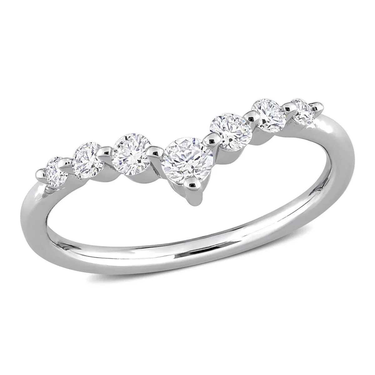 Eternally Yours 3/8ct TW Lab Created Diamond Semi-Eternity Ring in Platinum Plated Sterling Silver sold by Zulily