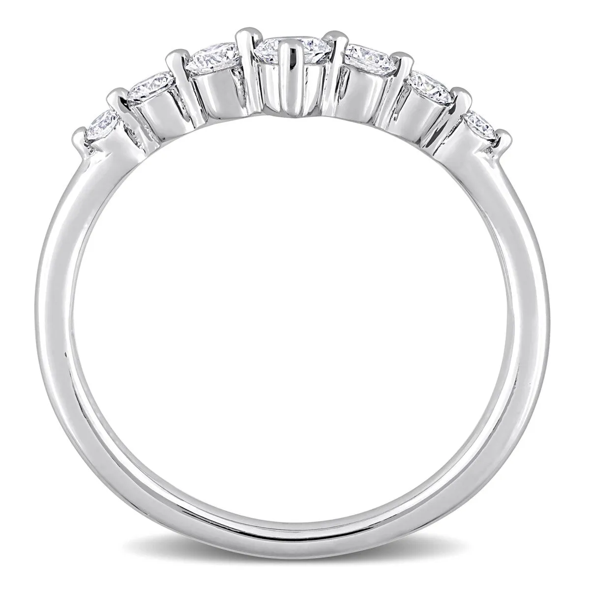 Eternally Yours 3/8ct TW Lab Created Diamond Semi-Eternity Ring in Platinum Plated Sterling Silver sold by Zulily product image thumbnail 5