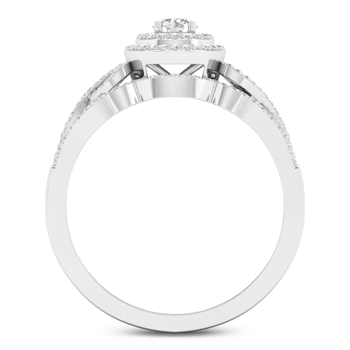 De Couer 10k Gold 1/2ct TDW Diamond Halo Bridal Set sold by Zulily product image thumbnail 5