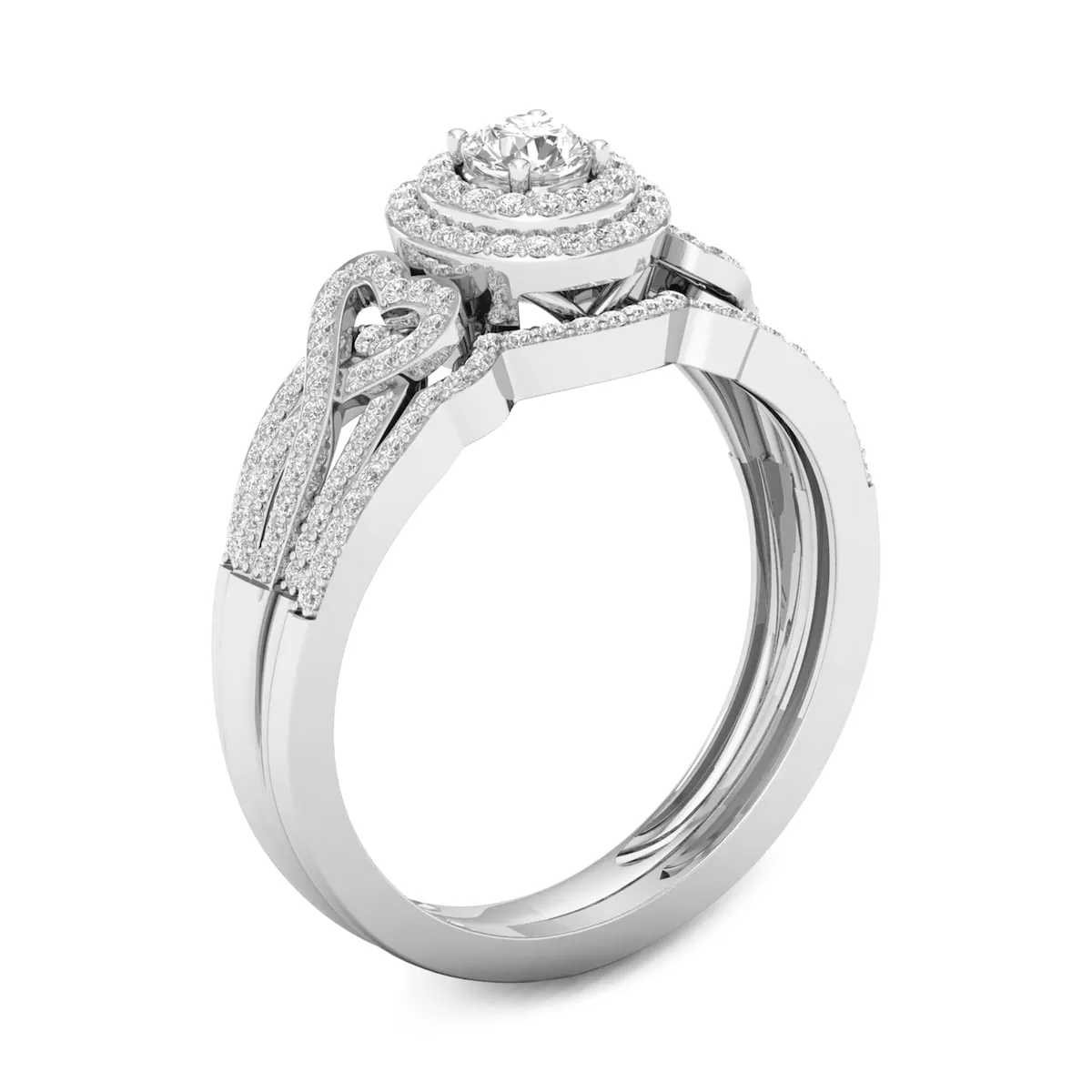 De Couer 10k Gold 1/2ct TDW Diamond Halo Bridal Set sold by Zulily product image thumbnail 4