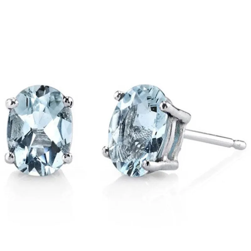 Oravo 14k White Gold Oval-cut Gemstone Stud Earrings sold by Zulily