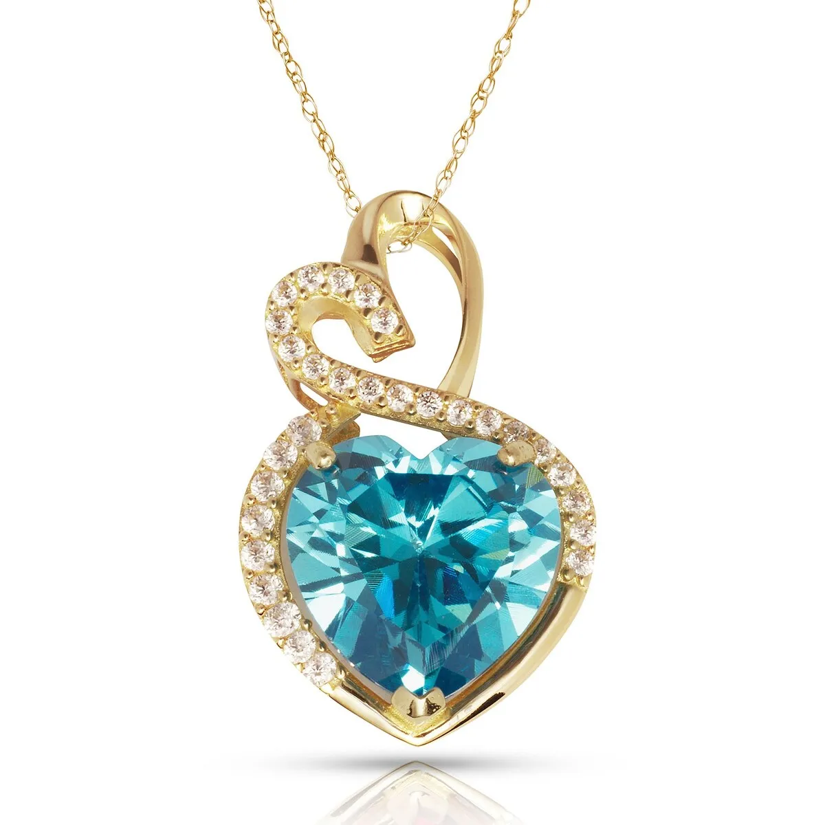 Curata 14k Yellow Gold 18" Birthstone Modern Double Heart Cubic Zirconia Pendant Necklace sold by Zulily product image thumbnail 4