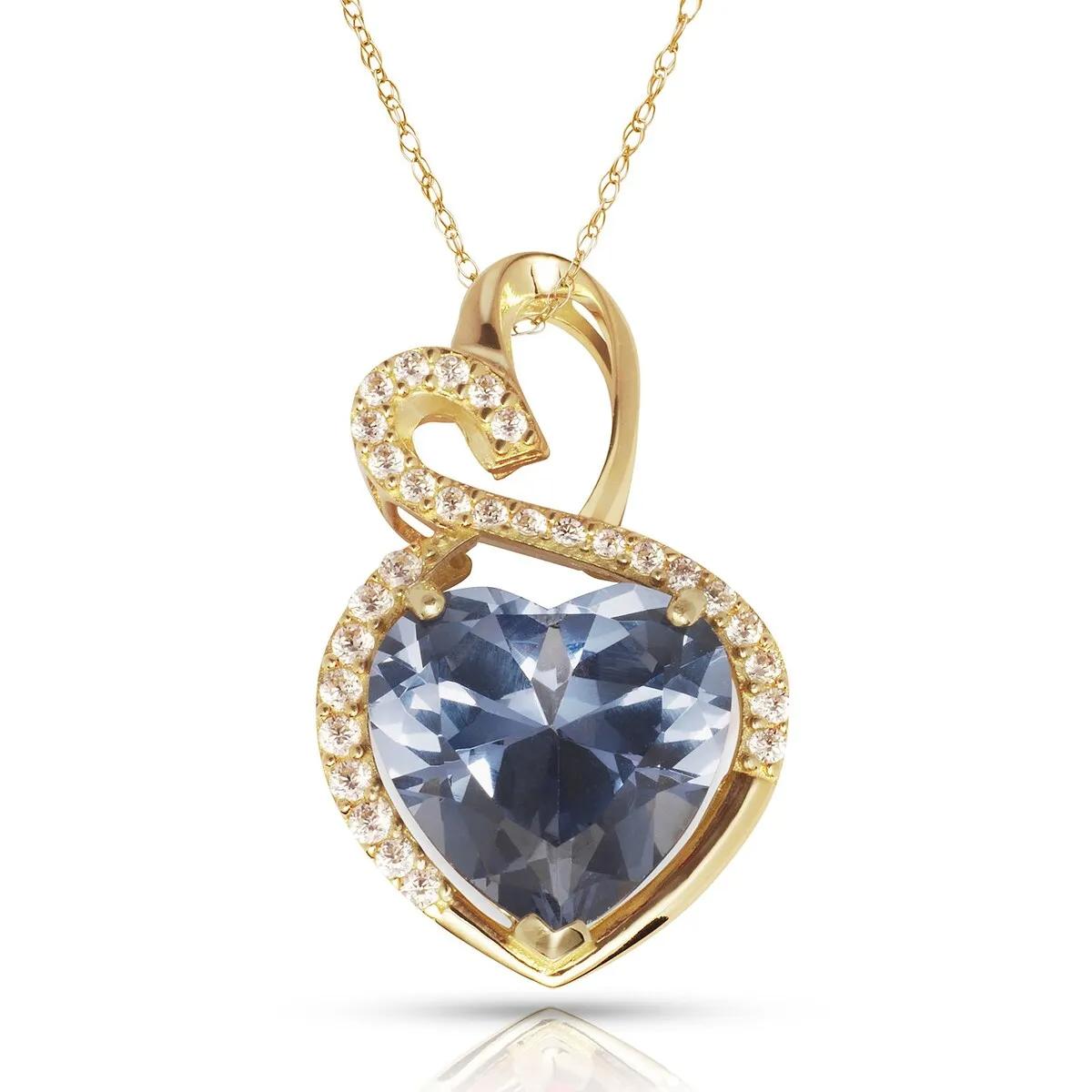 Curata 14k Yellow Gold 18" Birthstone Modern Double Heart Cubic Zirconia Pendant Necklace sold by Zulily product image thumbnail 5