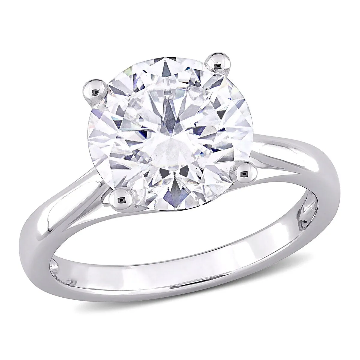 Miadora 3 1/2ct DEW Moissanite Classic Solitaire Engagement Ring in 10k White Gold sold by Zulily product image thumbnail 2