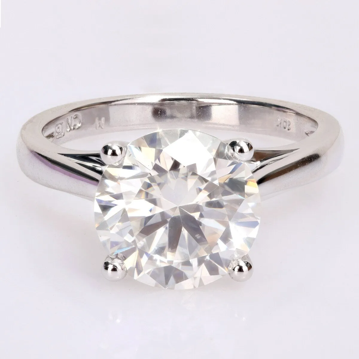 Miadora 3 1/2ct DEW Moissanite Classic Solitaire Engagement Ring in 10k White Gold sold by Zulily