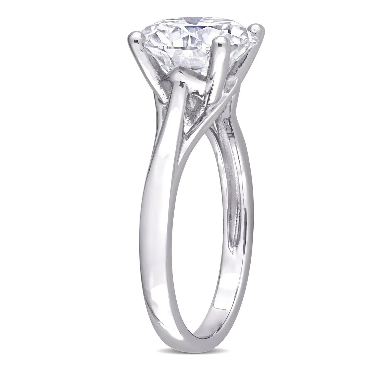 Miadora 3 1/2ct DEW Moissanite Classic Solitaire Engagement Ring in 10k White Gold sold by Zulily product image thumbnail 4