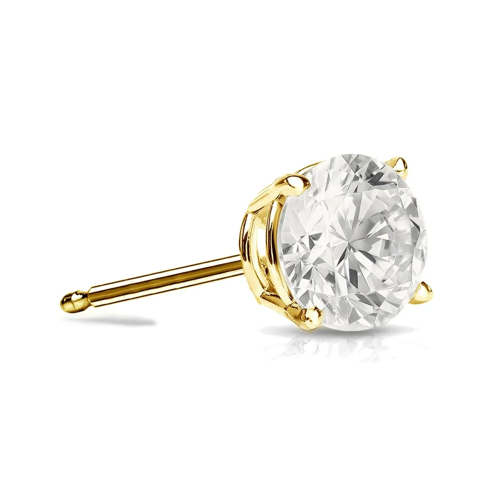Auriya 1/3ctw Round SINGLE STUD (1) Diamond Earring 14k Gold sold by Zulily product image thumbnail 2