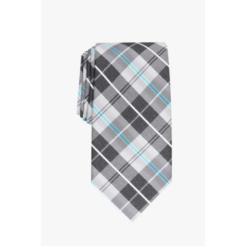 Perry Ellis Men's Dever Classic Plaid Tie Charcoal One Size - FALSE sold by Zulily