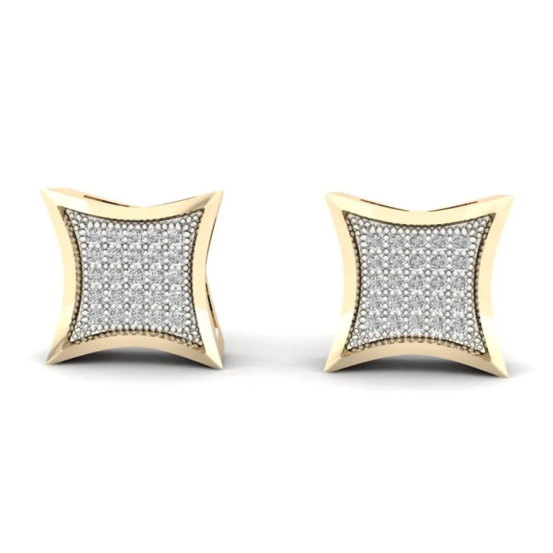 1/6ct TDW Diamond Cluster Stud Earrings in 10K Yellow Gold sold by Zulily