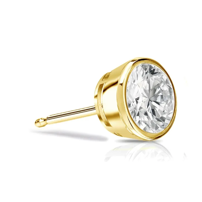 Auriya 14k Gold 1/2ct TDW Bezel-Set Round SINGLE STUD (1) Diamond Earring sold by Zulily