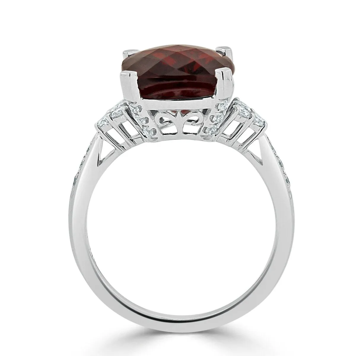 Auriya 1 1/5ct Fancy Cushion Garnet and Diamond Engagement Ring 1/4ctw 14k Gold sold by Zulily product image thumbnail 5