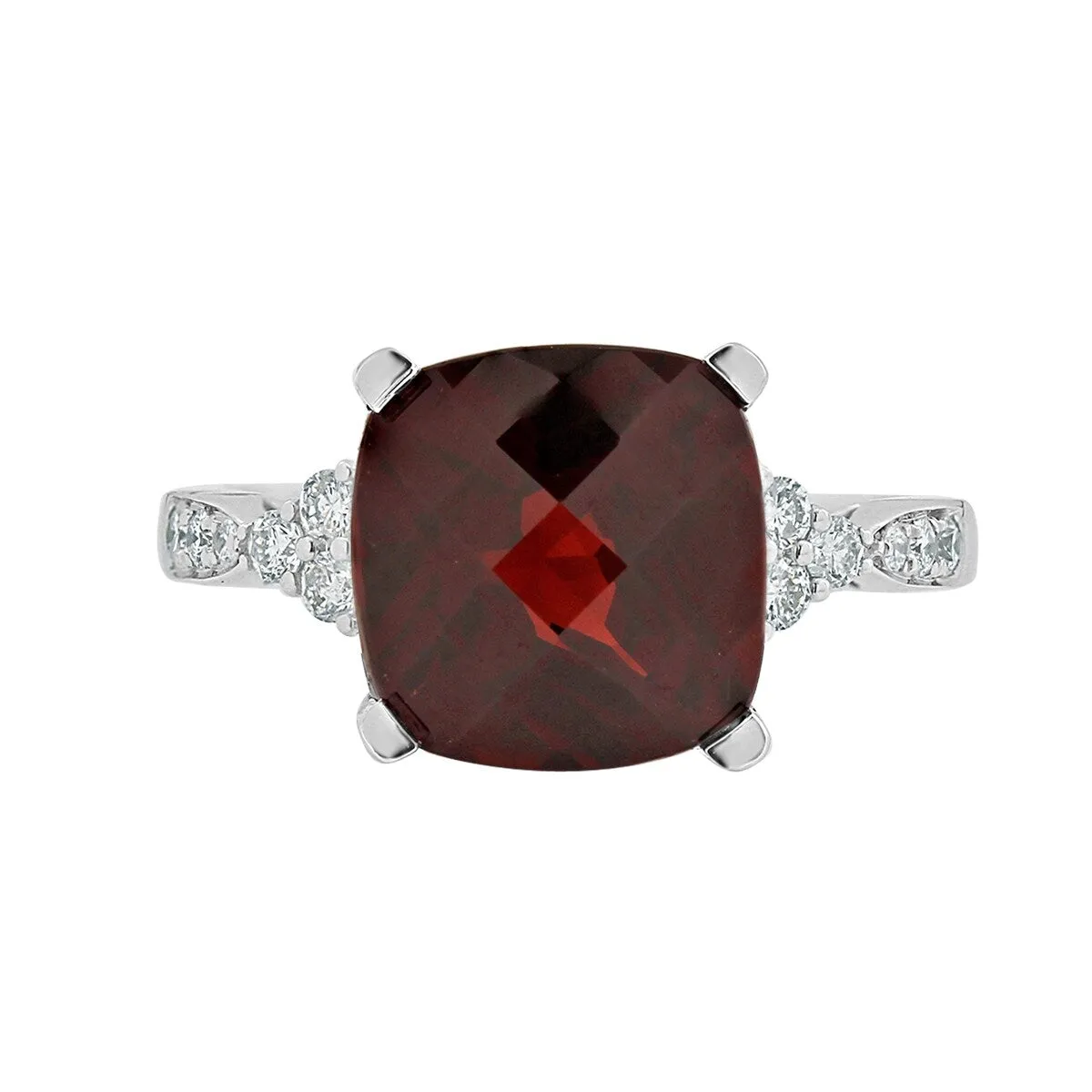 Auriya 1 1/5ct Fancy Cushion Garnet and Diamond Engagement Ring 1/4ctw 14k Gold sold by Zulily product image thumbnail 2
