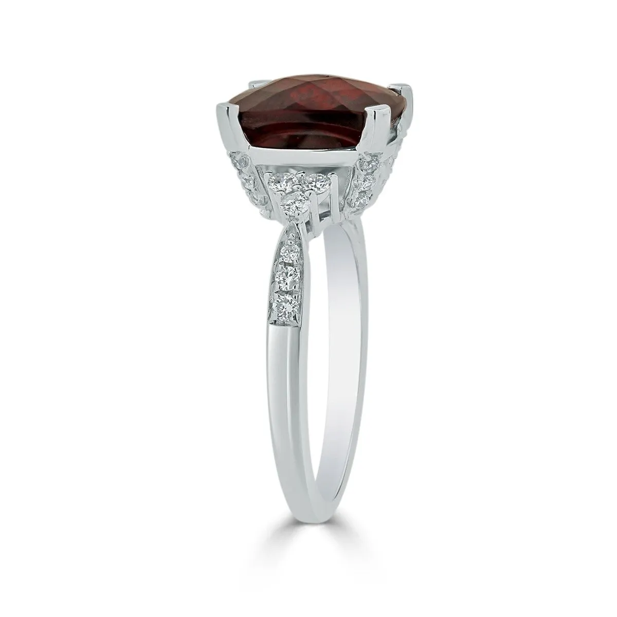 Auriya 1 1/5ct Fancy Cushion Garnet and Diamond Engagement Ring 1/4ctw 14k Gold sold by Zulily product image thumbnail 4