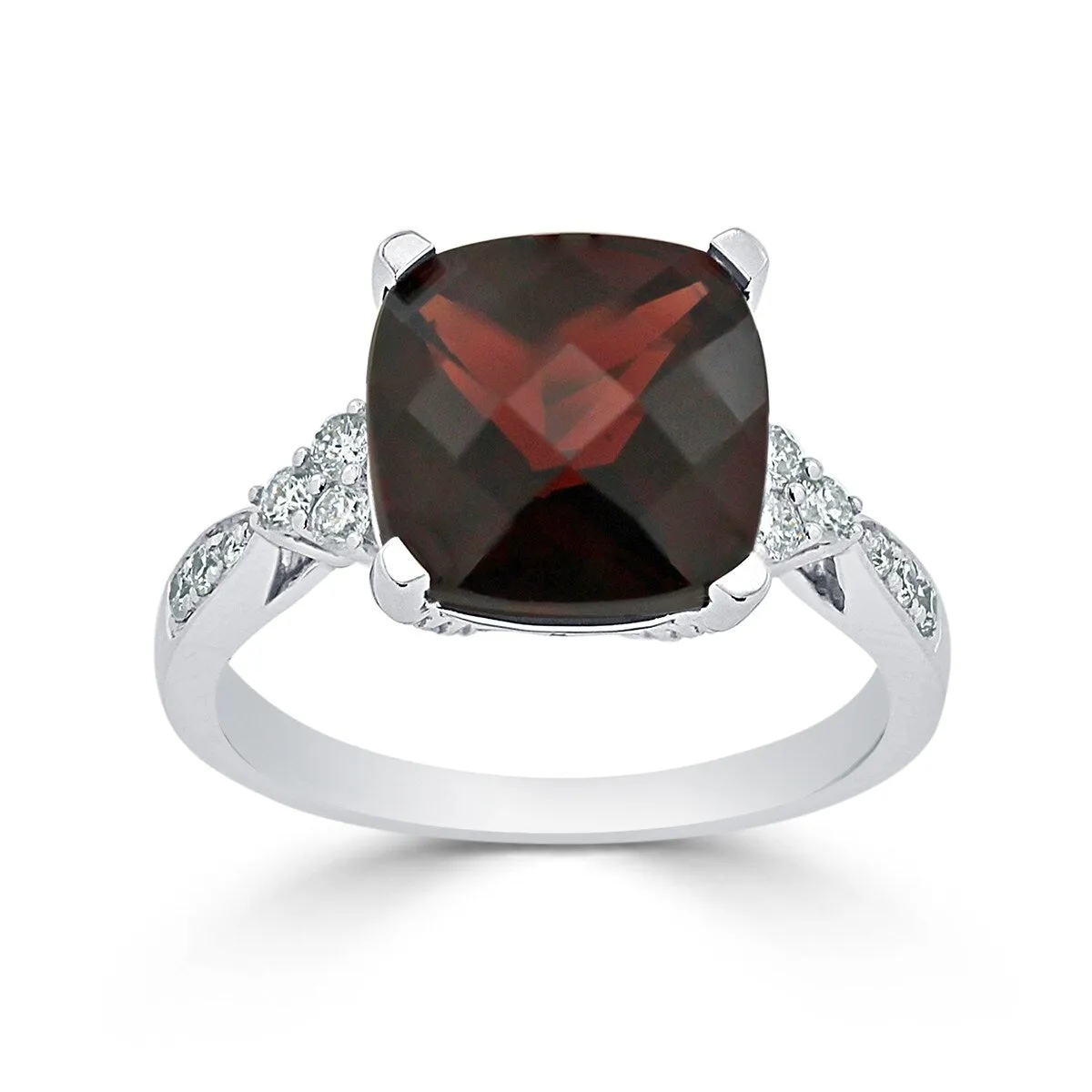 Auriya 1 1/5ct Fancy Cushion Garnet and Diamond Engagement Ring 1/4ctw 14k Gold sold by Zulily product image thumbnail 3