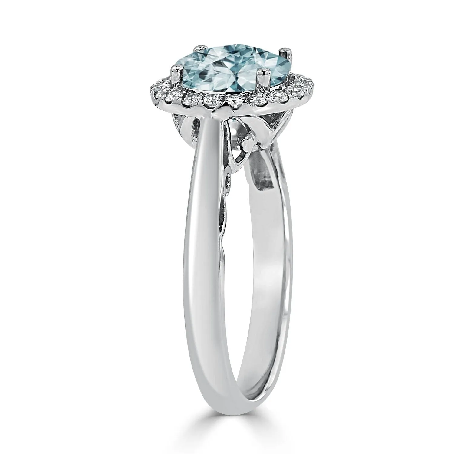 Auriya 1 1/2ct Round Aquamarine and Halo Diamond Engagement Ring 1/4ctw 14k Gold sold by Zulily product image thumbnail 4