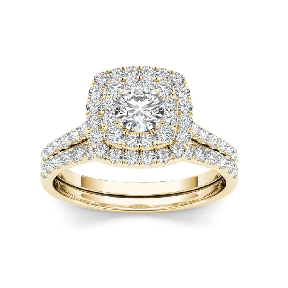 De Couer 1 1/4 ct TDW Diamond Halo Engagement Ring Set sold by Zulily