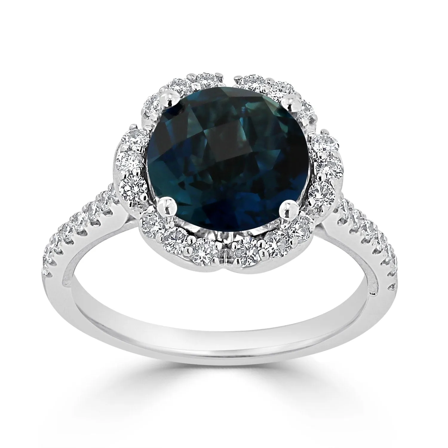 Auriya Vintage 3 1/10ct Fancy London Blue Topaz and Halo Diamond Engagement Ring 3/8ct Fancy 14k Gold sold by Zulily product image thumbnail 3