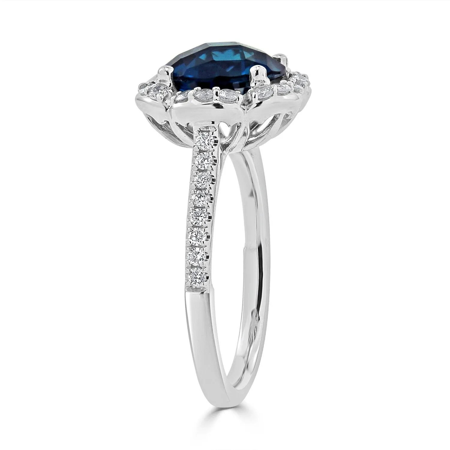 Auriya Vintage 3 1/10ct Fancy London Blue Topaz and Halo Diamond Engagement Ring 3/8ct Fancy 14k Gold sold by Zulily product image thumbnail 4