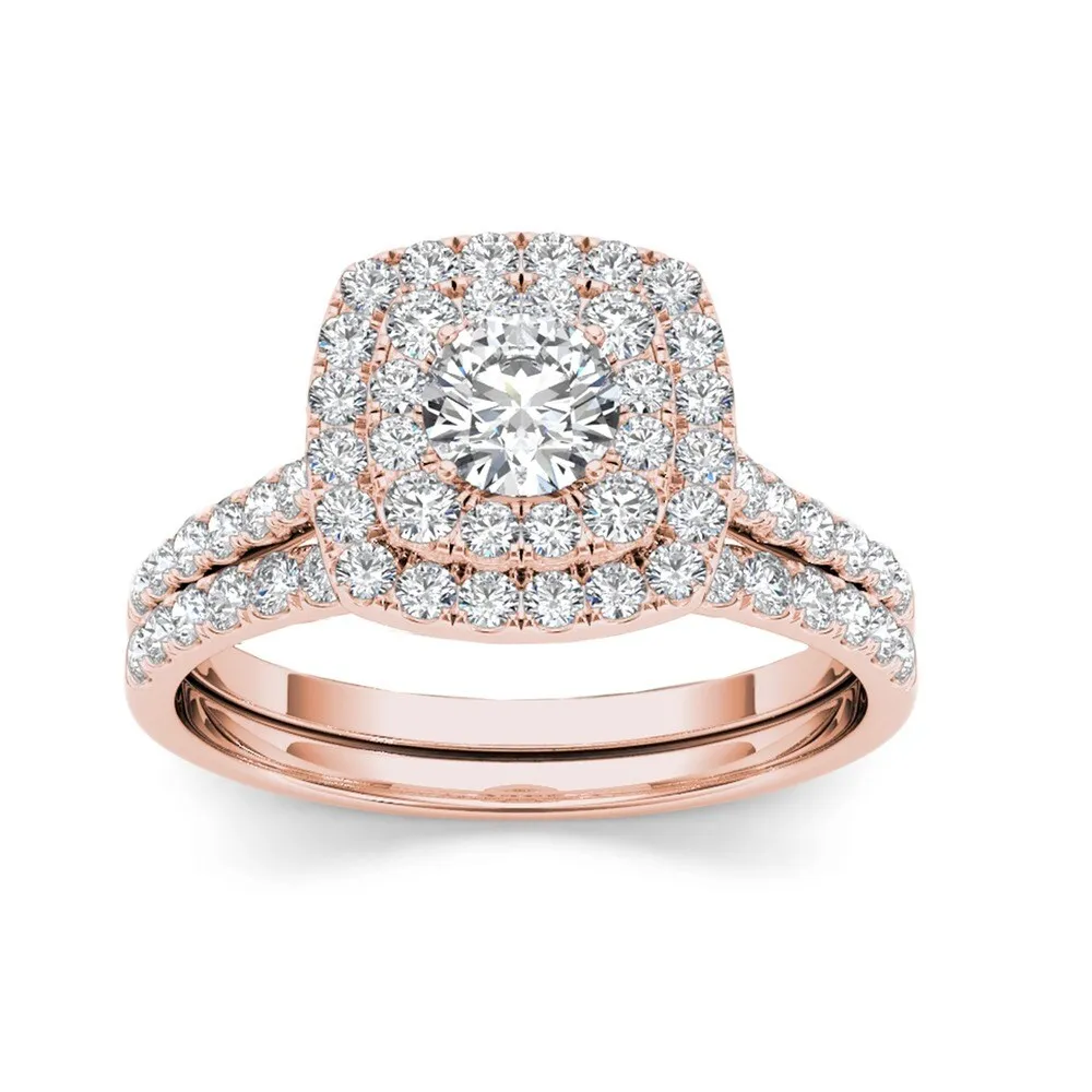 De Couer 1 1/4 ct TDW Diamond Halo Engagement Ring Set sold by Zulily product image thumbnail 2