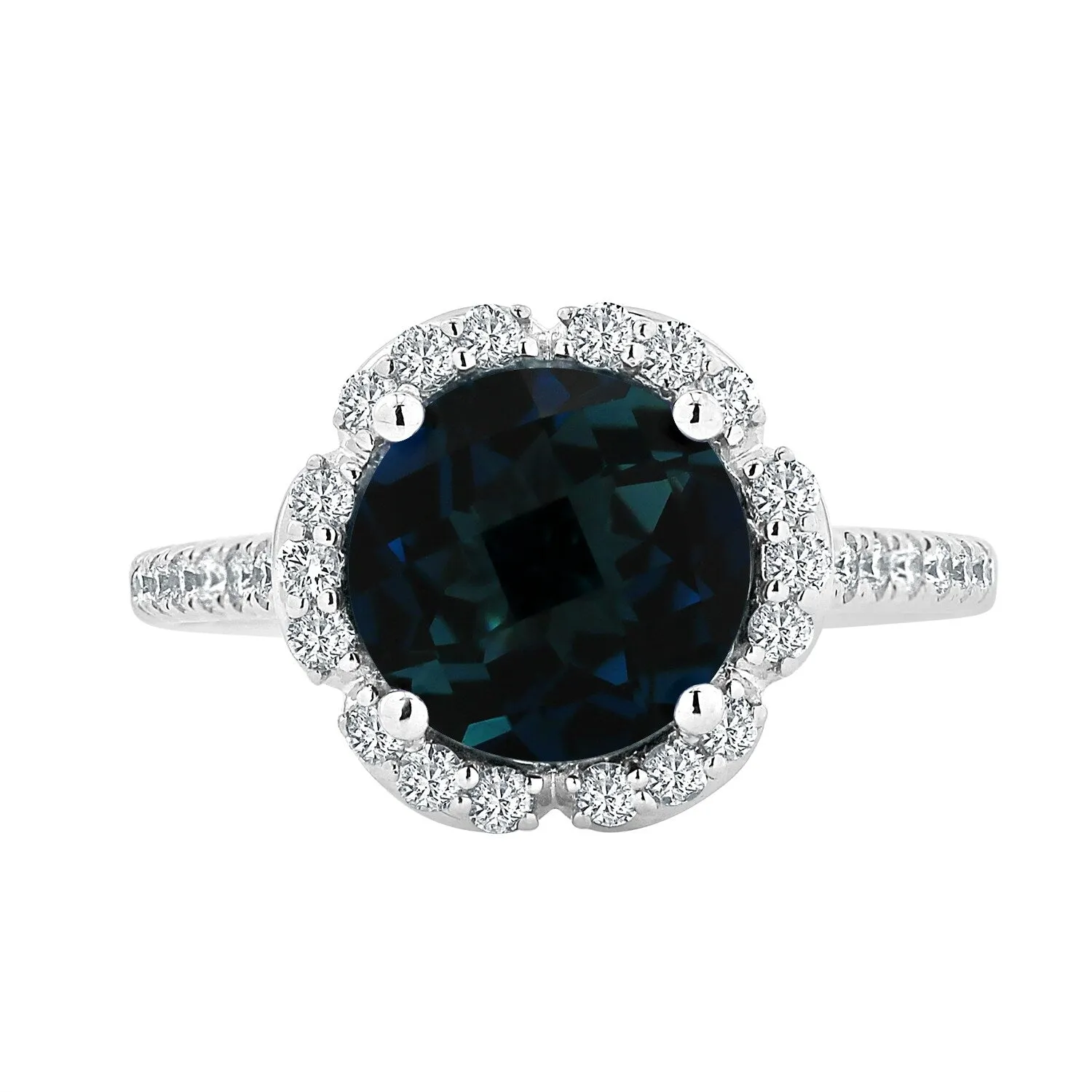 Auriya Vintage 3 1/10ct Fancy London Blue Topaz and Halo Diamond Engagement Ring 3/8ct Fancy 14k Gold sold by Zulily product image thumbnail 2
