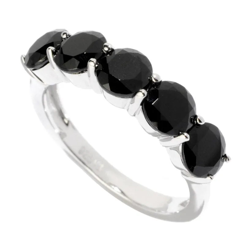Sterling Silver Black Spinel 5-stone Ring sold by Zulily