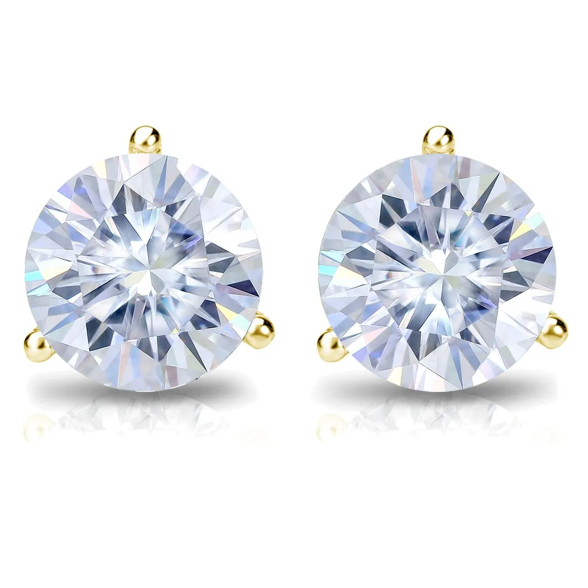 Auriya 6ctw Round Moissanite Stud Earrings 14k Gold Martini-set sold by Zulily product image thumbnail 5