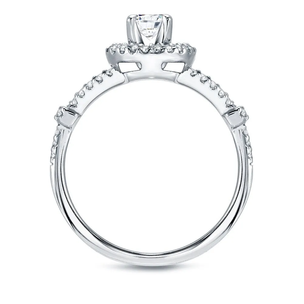 Auriya 14k Gold 1 1/2ctw Modern Round Halo Diamond Engagement Ring Set sold by Zulily product image thumbnail 2
