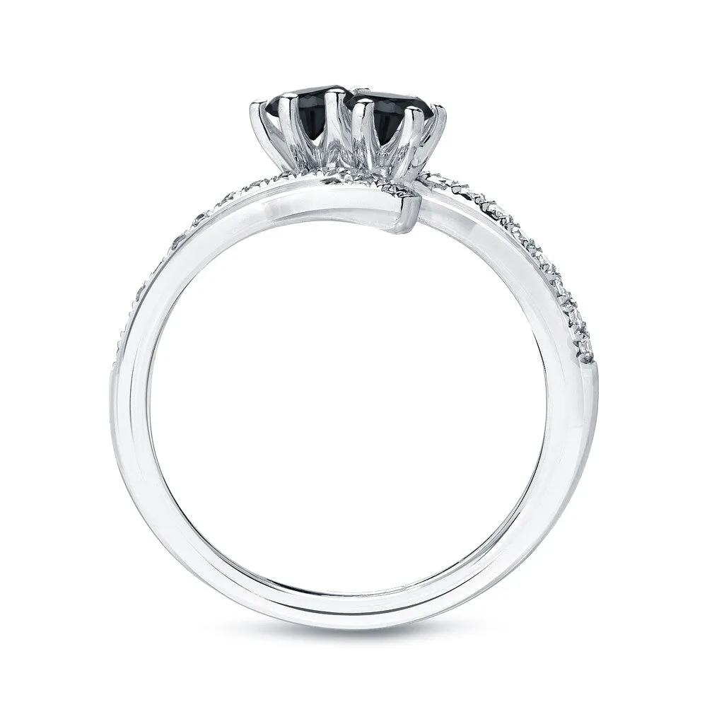 14k Gold Modern Round 1ct TDW 2-Stone Black Diamond Ring by Auriya sold by Zulily product image thumbnail 5