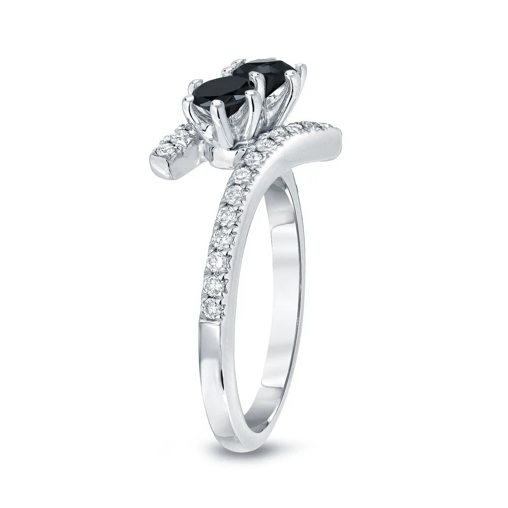 14k Gold Modern Round 1ct TDW 2-Stone Black Diamond Ring by Auriya sold by Zulily product image thumbnail 4