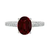 Auriya 1 1/2ct Fancy Oval Garnet and Diamond Engagement Ring 1/4ctw 14k Gold sold by Zulily