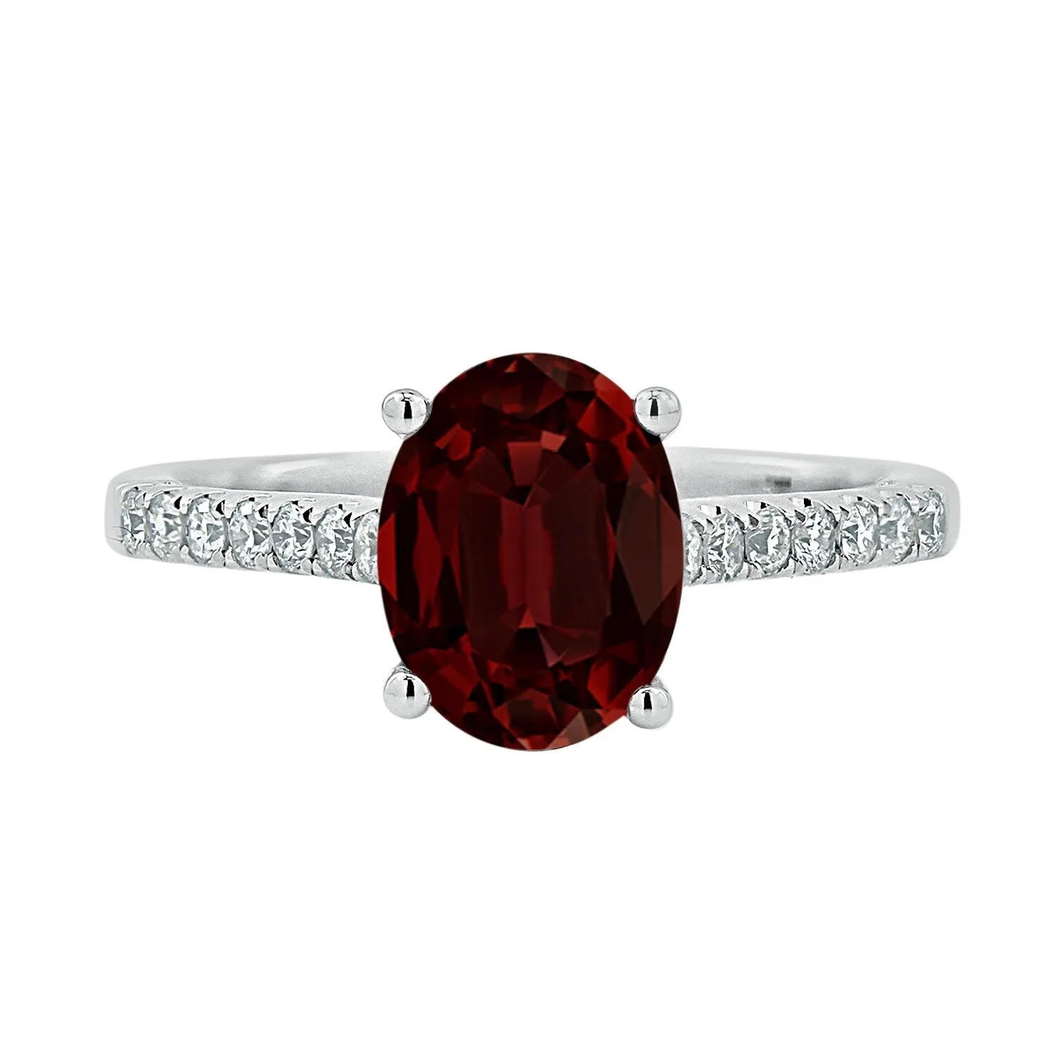 Auriya 1 1/2ct Fancy Oval Garnet and Diamond Engagement Ring 1/4ctw 14k Gold sold by Zulily product image thumbnail 2