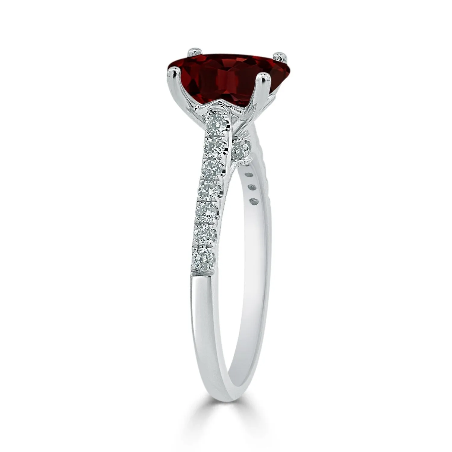 Auriya 1 1/2ct Fancy Oval Garnet and Diamond Engagement Ring 1/4ctw 14k Gold sold by Zulily product image thumbnail 4