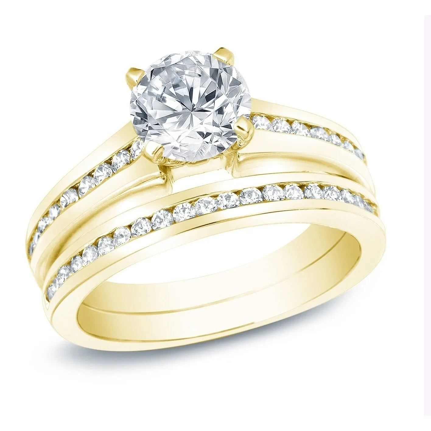 Auriya 14k Gold 1 1/4ctw Classic Diamond Engagement Ring Set Certified sold by Zulily product image thumbnail 2