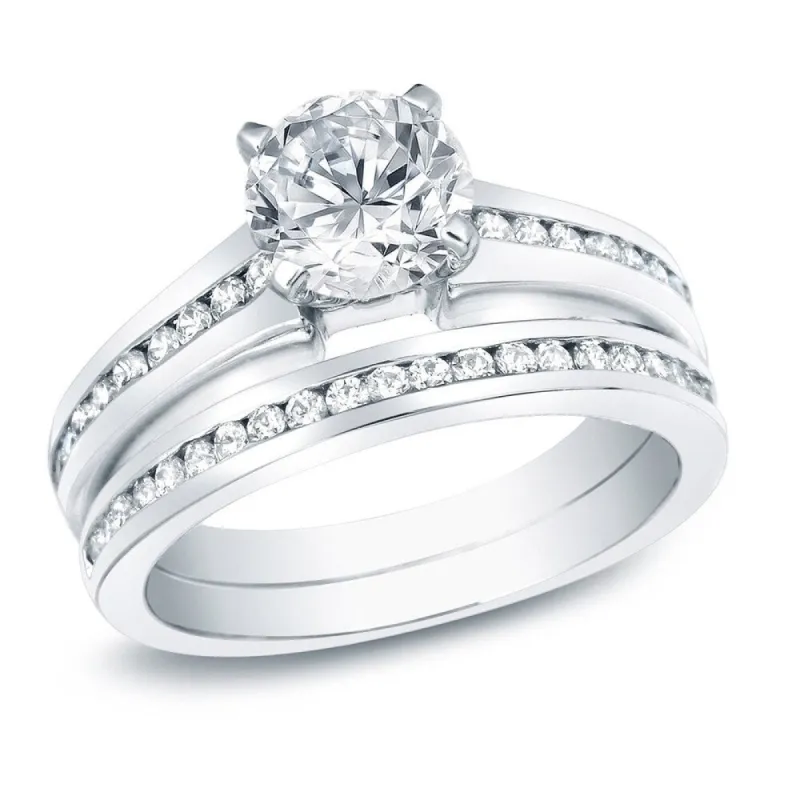 Auriya 14k Gold 1 1/4ctw Classic Diamond Engagement Ring Set Certified sold by Zulily