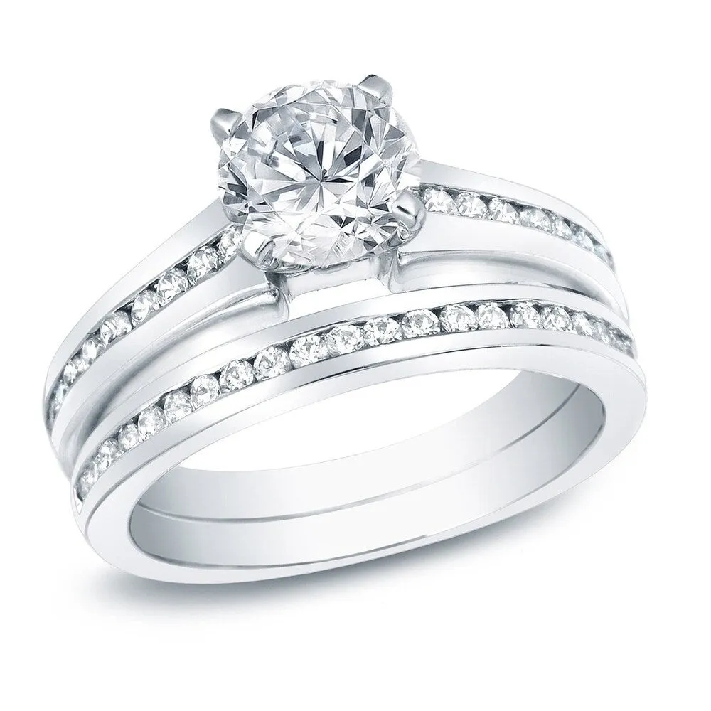 Auriya 14k Gold 1 1/4ctw Classic Diamond Engagement Ring Set Certified sold by Zulily