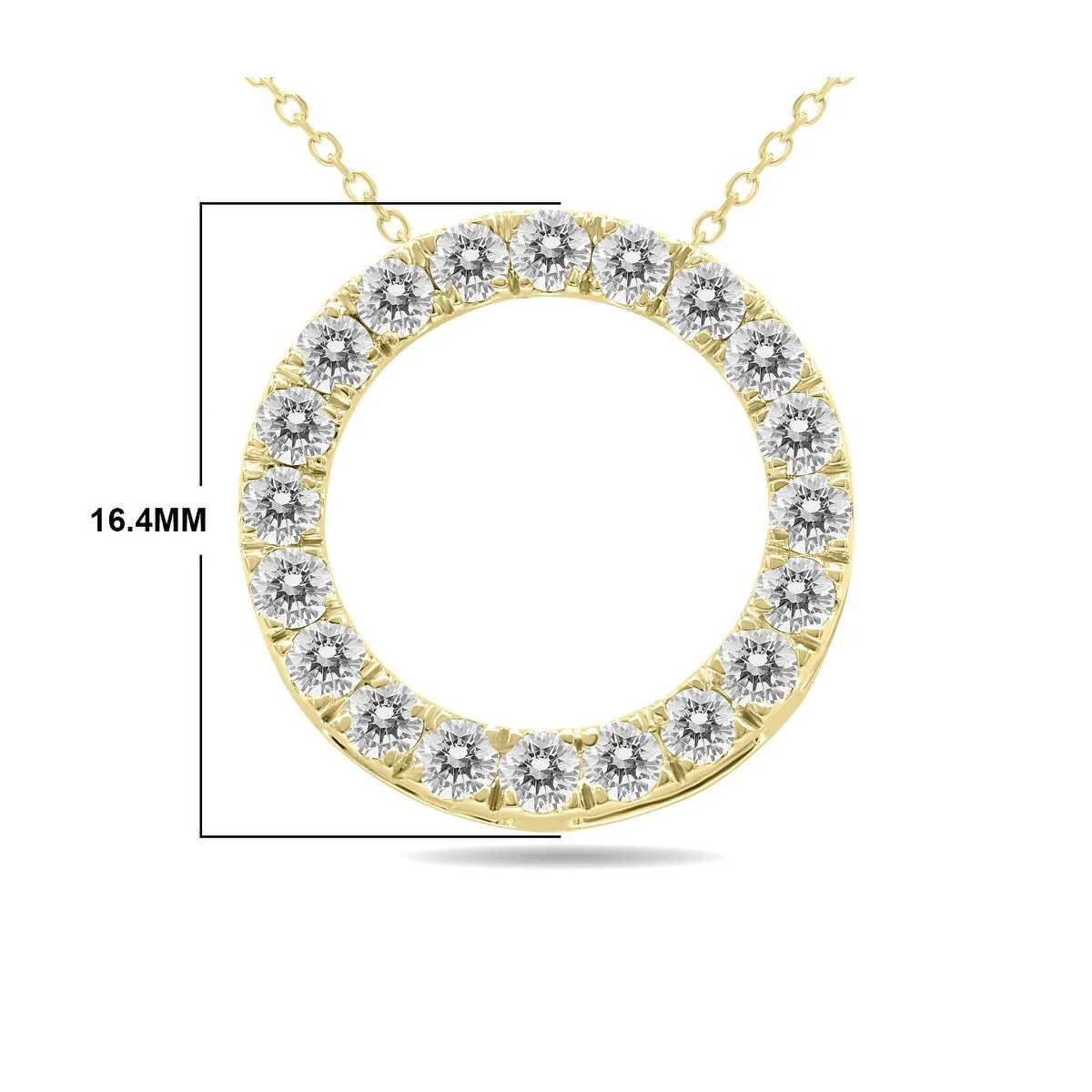 3/4 Carat TW Diamond Circle Pendant in 10K Yellow Gold sold by Zulily product image thumbnail 5