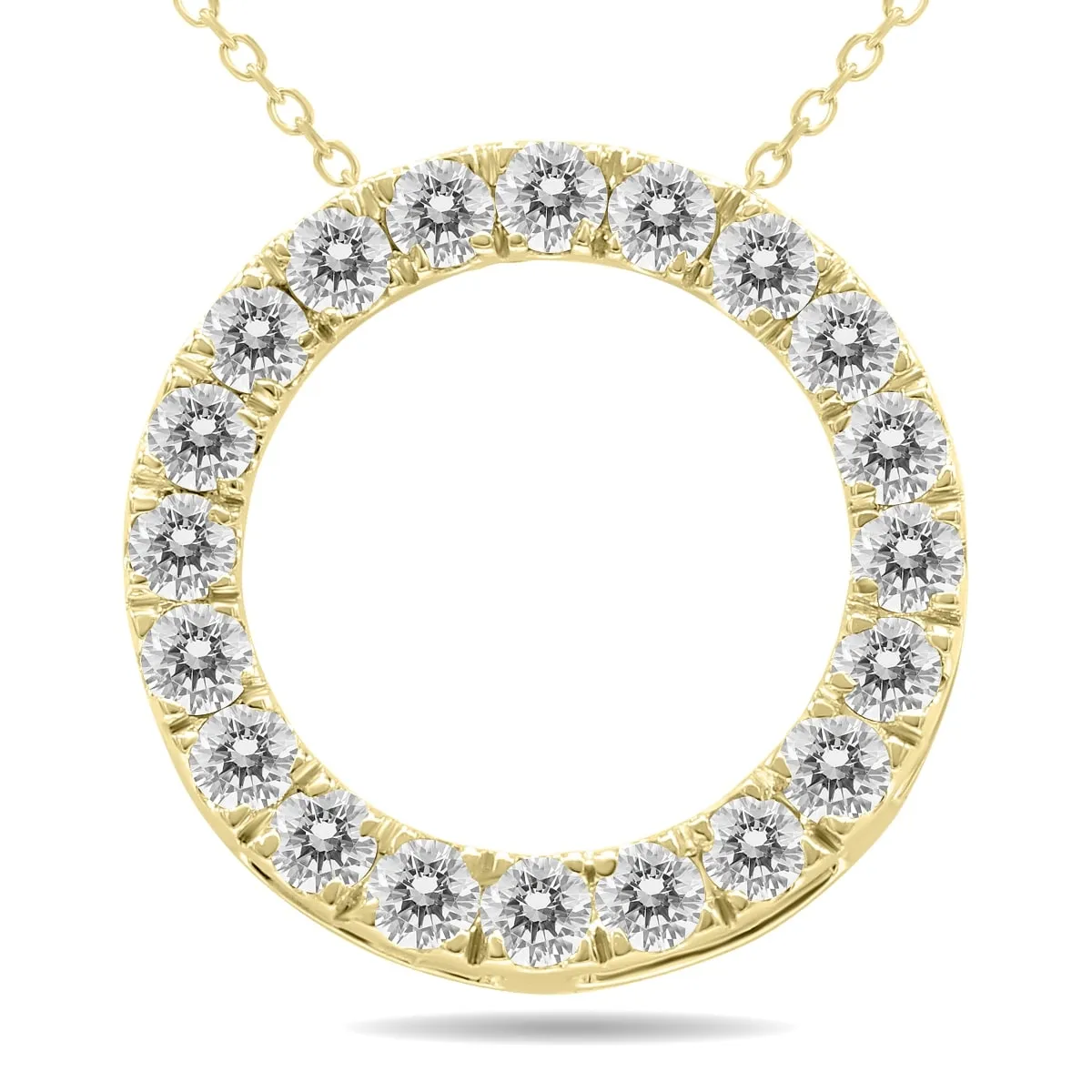 3/4 Carat TW Diamond Circle Pendant in 10K Yellow Gold sold by Zulily