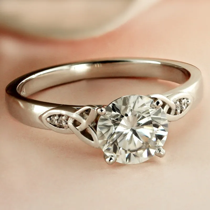 Auriya 14k Gold Modern 2ct Round Moissanite Engagement Ring sold by Zulily
