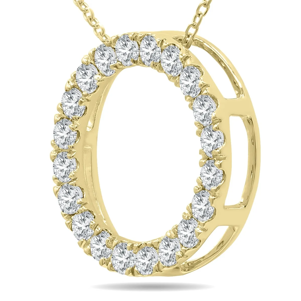 3/4 Carat TW Diamond Circle Pendant in 10K Yellow Gold sold by Zulily product image thumbnail 2