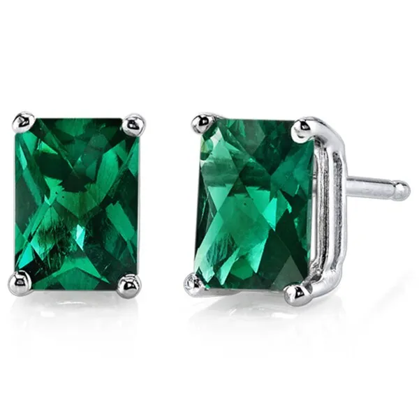 Oravo 14k White Gold Radiant-cut Gemstone Stud Earrings sold by Zulily product image thumbnail 3