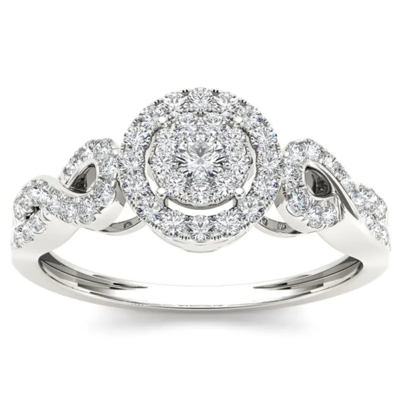 De Couer 10k White Gold 2/5ct TDW Diamond Composite Engagement Ring sold by Zulily