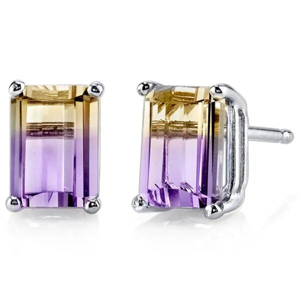 Oravo 14k White Gold Radiant-cut Gemstone Stud Earrings sold by Zulily product image thumbnail 4