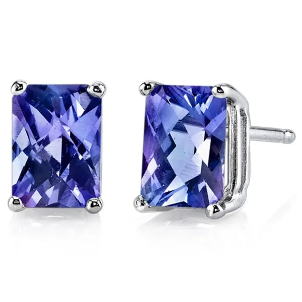 Oravo 14k White Gold Radiant-cut Gemstone Stud Earrings sold by Zulily product image thumbnail 2