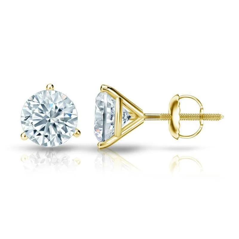 Auriya 1 3/4ctw 3 Prong Martini Set Round Diamond Stud Earrings 14K Gold GIA Certified sold by Zulily