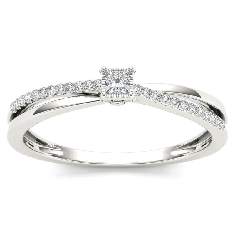 De Couer 10k Gold 1/8ct TDW Diamond Split-shank Engagement Ring sold by Zulily