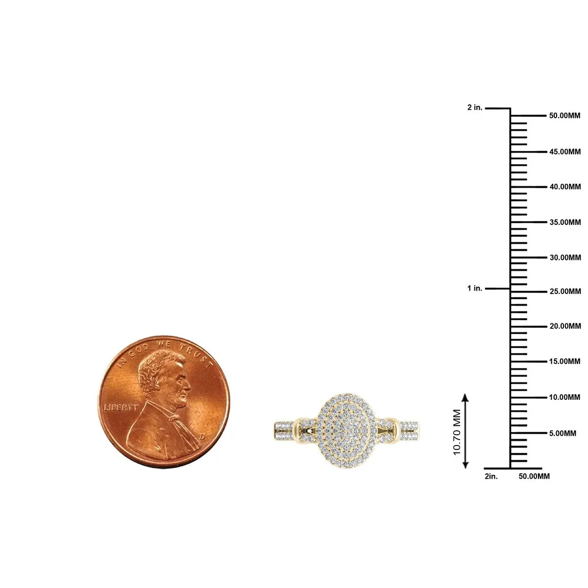 De Couer 10k Yellow Gold 1/4ct TDW Diamond Cluster Double Halo Engagement Ring sold by Zulily product image thumbnail 4